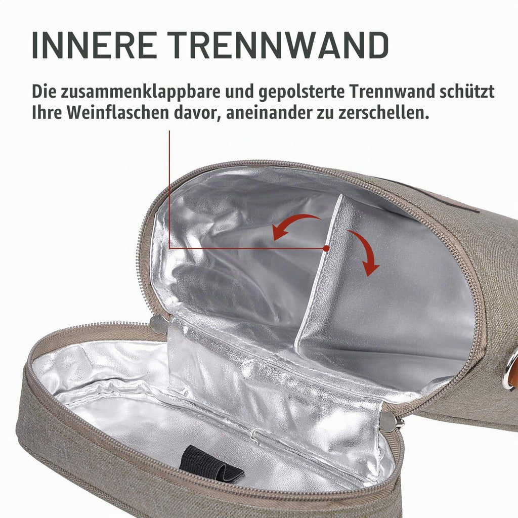 Kato Tirrinia Flaschentasche 2 Flasche Kühltasche isolierte Weintasche