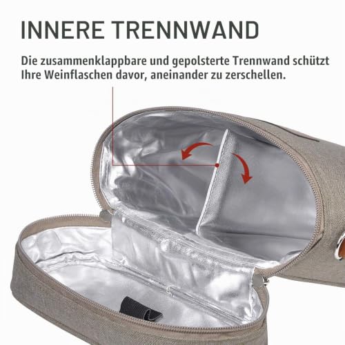 Kato Tirrinia Flaschentasche 2 Flasche Kühltasche isolierte Weintasche