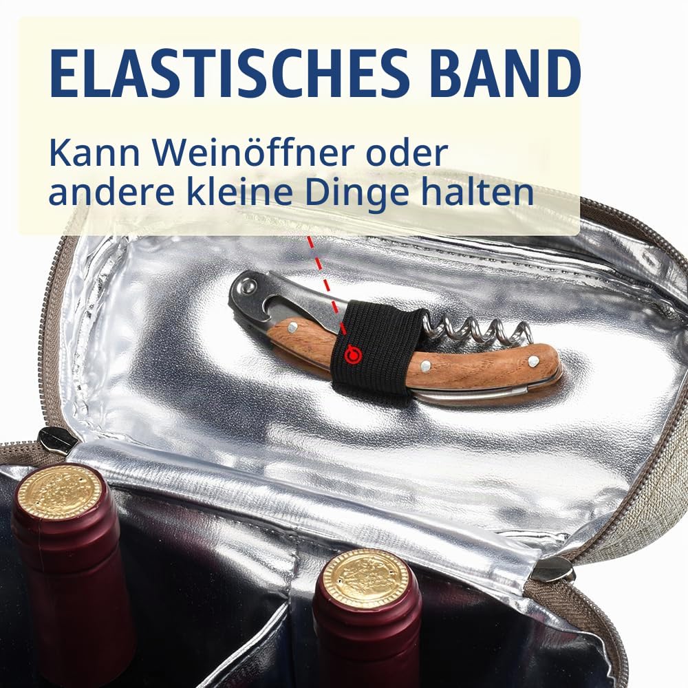 Kato Tirrinia Flaschentasche 2 Flasche Kühltasche isolierte Weintasche