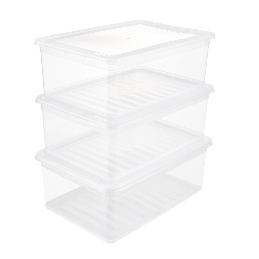 keeeper bea Aufbewahrungsboxen, 3er-Set, 3 x 11 l, Transparent
