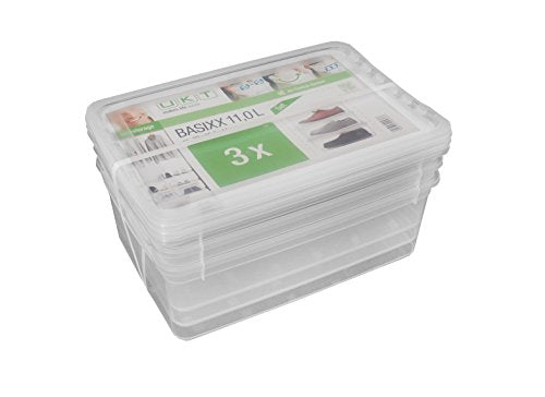 keeeper bea Aufbewahrungsboxen, 3er-Set, 3 x 11 l, Transparent