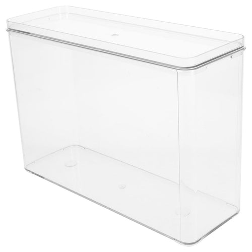 STOBAZA Organizer Schmal aus Acryl mit Feuchtigkeitsgeschütztem Großem Fassungsvermögen Transparente Aufbewahrungsbox mit Deckel für Desktop und Zuhause