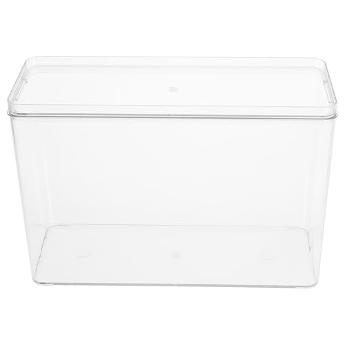 STOBAZA Organizer Schmal aus Acryl mit Feuchtigkeitsgeschütztem Großem Fassungsvermögen Transparente Aufbewahrungsbox mit Deckel für Desktop und Zuhause
