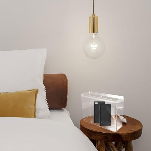 STOBAZA Organizer Schmal aus Acryl mit Feuchtigkeitsgeschütztem Großem Fassungsvermögen Transparente Aufbewahrungsbox mit Deckel für Desktop und Zuhause