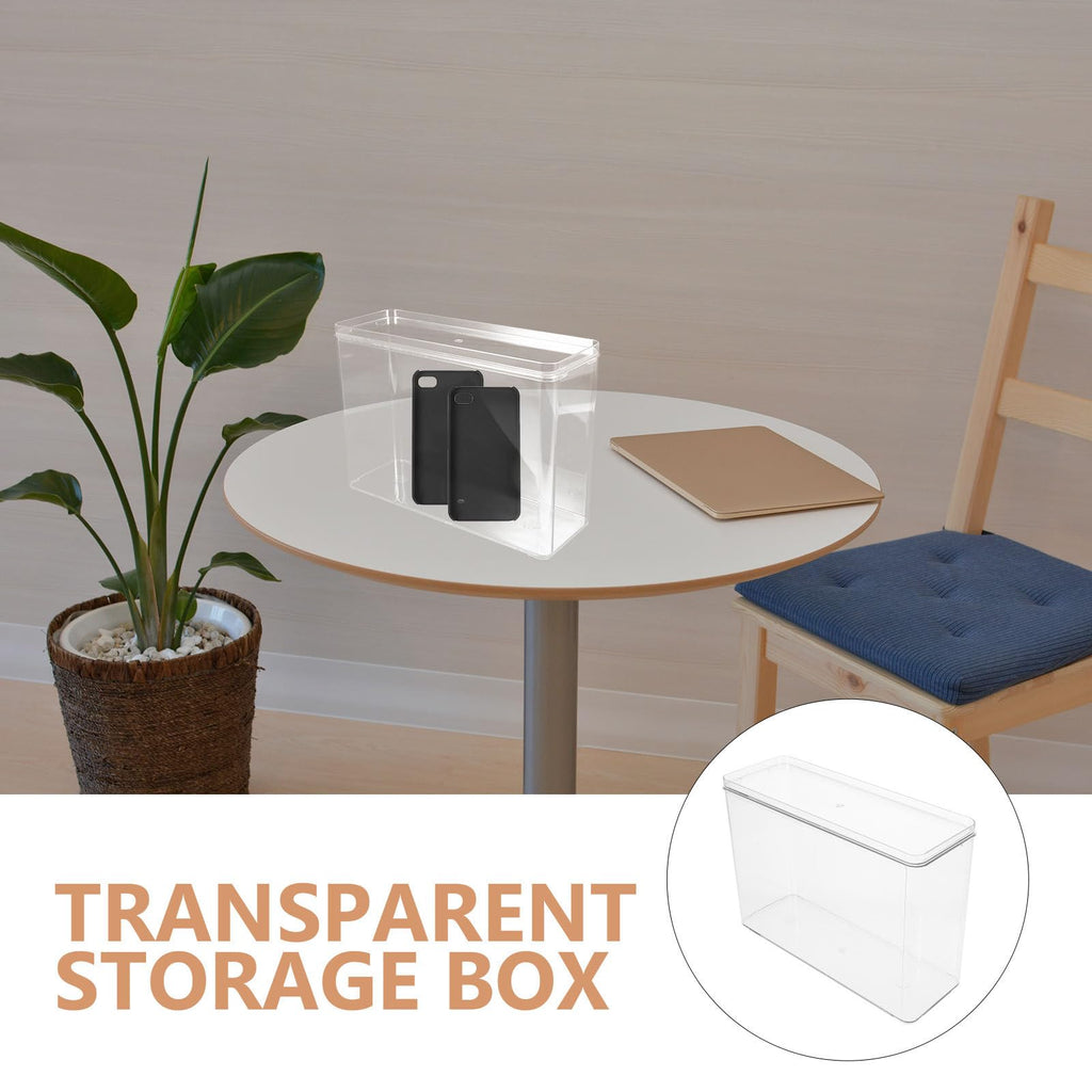 STOBAZA Organizer Schmal aus Acryl mit Feuchtigkeitsgeschütztem Großem Fassungsvermögen Transparente Aufbewahrungsbox mit Deckel für Desktop und Zuhause
