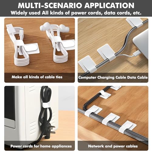 40 Stück Cable Management Schreibtisch, Kabel Organizer Unter Dem Schreibtisch, wiederverwendbare Nylon Kabelmanagement für Schreibtisch, Kabelhalter Selbstklebend Nachttisch, Ladekabeln