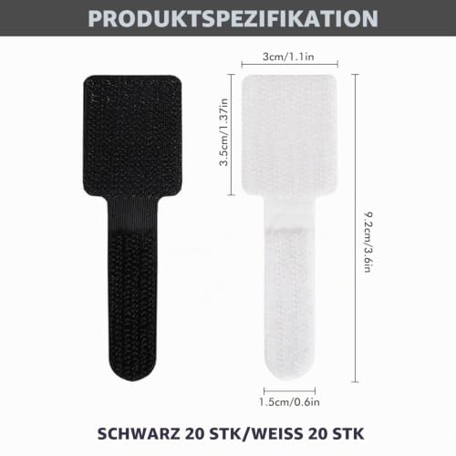 40 Stück Cable Management Schreibtisch, Kabel Organizer Unter Dem Schreibtisch, wiederverwendbare Nylon Kabelmanagement für Schreibtisch, Kabelhalter Selbstklebend Nachttisch, Ladekabeln