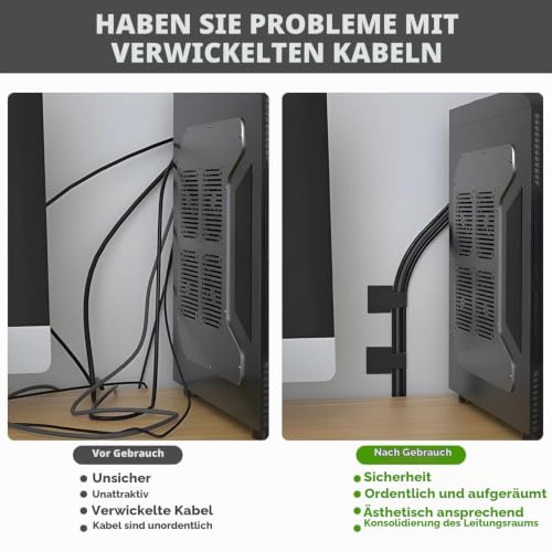 40 Stück Cable Management Schreibtisch, Kabel Organizer Unter Dem Schreibtisch, wiederverwendbare Nylon Kabelmanagement für Schreibtisch, Kabelhalter Selbstklebend Nachttisch, Ladekabeln