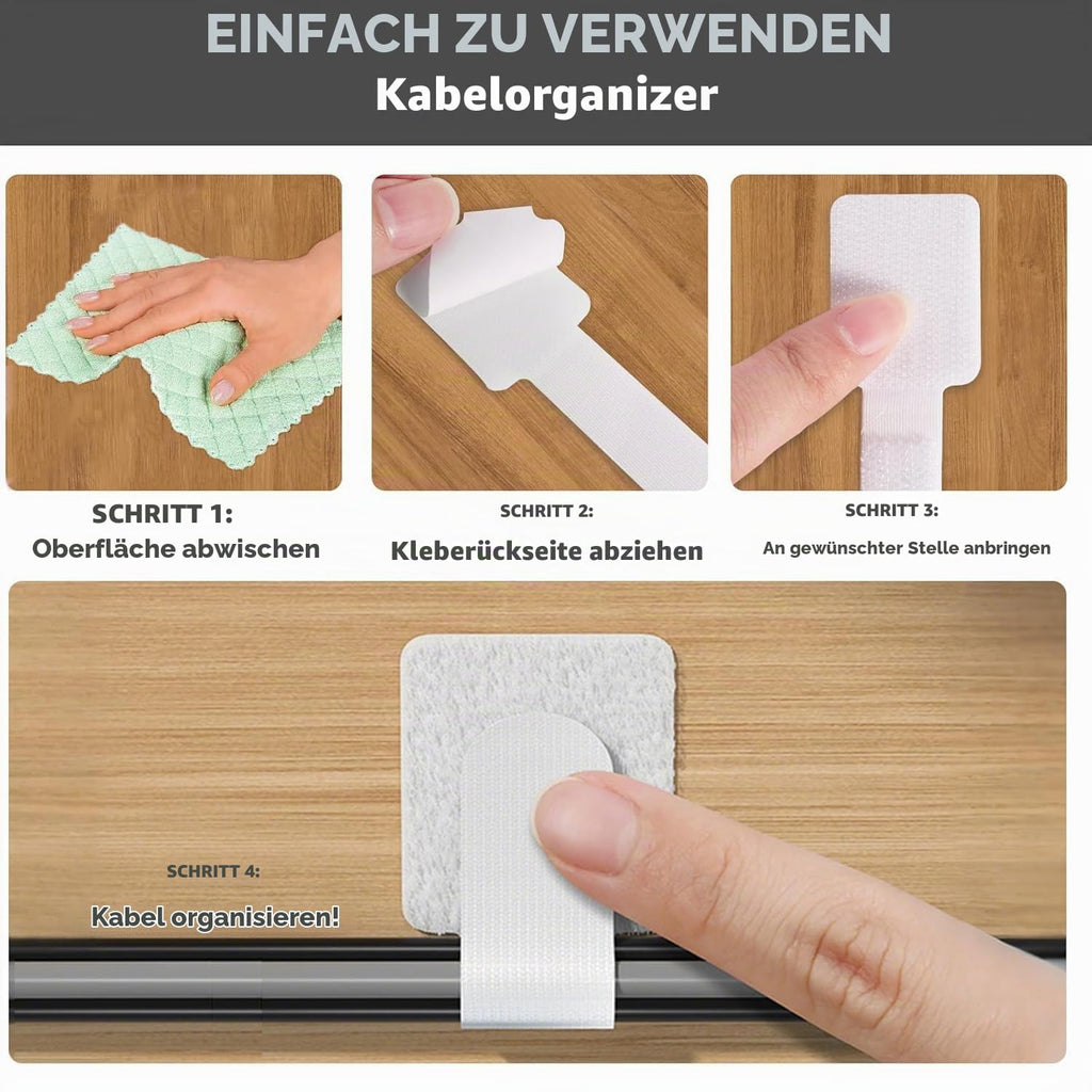 40 Stück Cable Management Schreibtisch, Kabel Organizer Unter Dem Schreibtisch, wiederverwendbare Nylon Kabelmanagement für Schreibtisch, Kabelhalter Selbstklebend Nachttisch, Ladekabeln