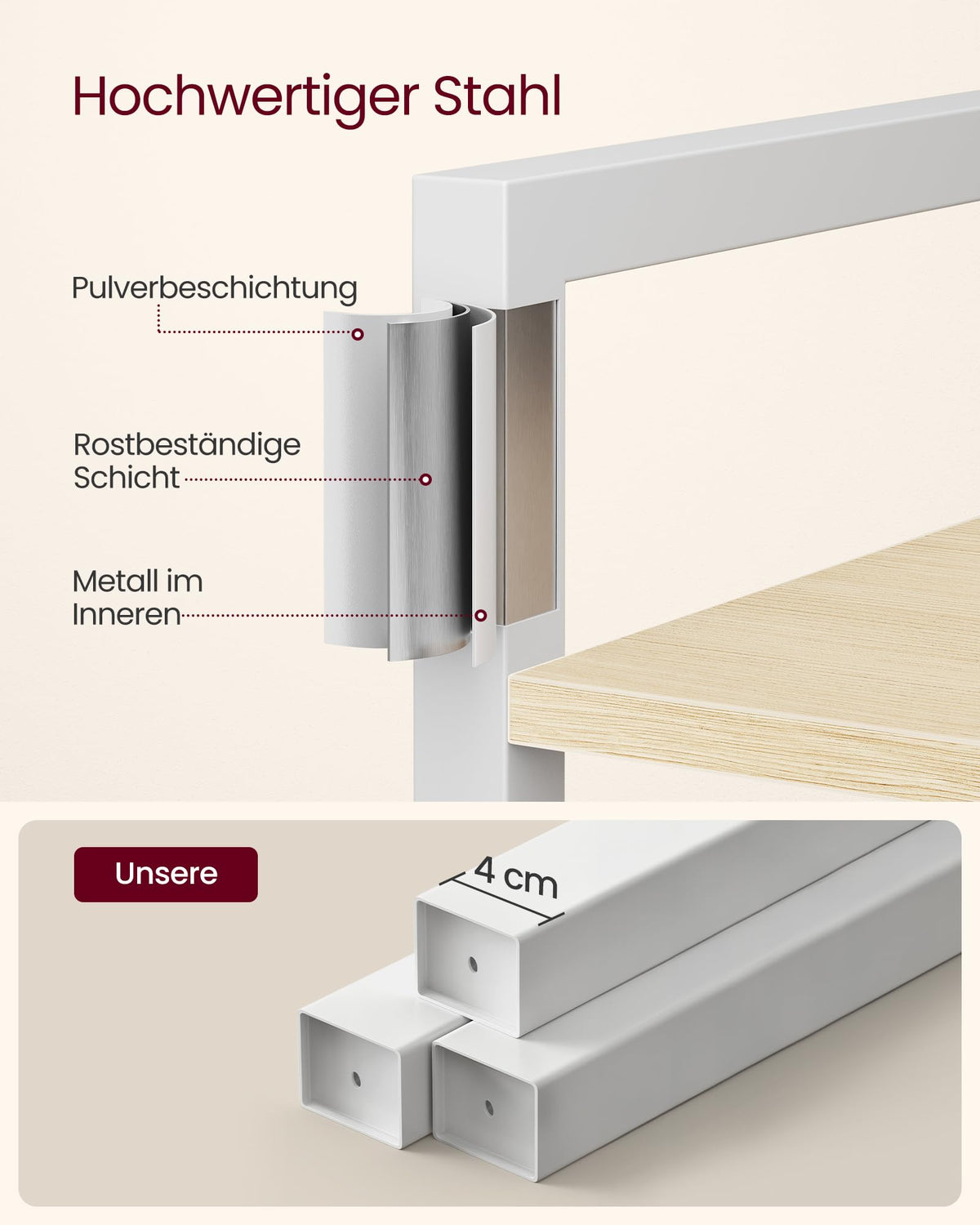 VASAGLE Regal, Bücherregal, Standregal, DVD-Regal, mit 6 Ebenen, Büroregal, offene Ablagen, für Büro, Wohnzimmer, Schlafzimmer, Küche, 30 x 64 x 185,5 cm, naturbeige-mattweiß LLS062LL01