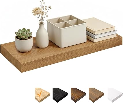 RICHER HOUSE Eiche Wandregale, 60 x 23,5 x 3,8cm Wandboard MDF Holz 1er-Set