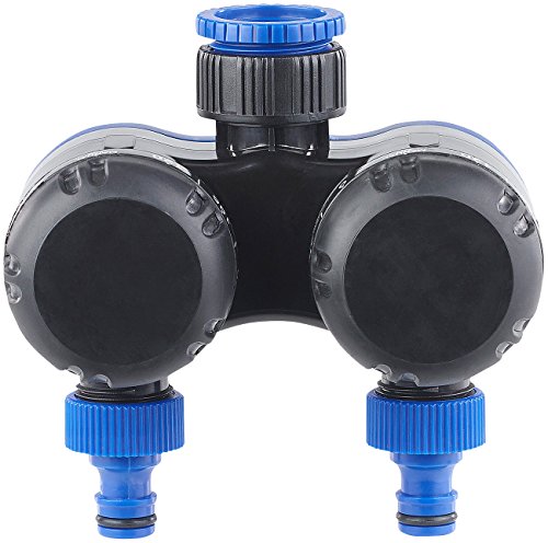 Royal Gardineer Wasser Timer: 2-Fach-Wasserverteiler mit mechanischer Bewässerungsuhr, bis 120 Min. (Wasser Timer Garten, Bewässerungsuhr, Automat)