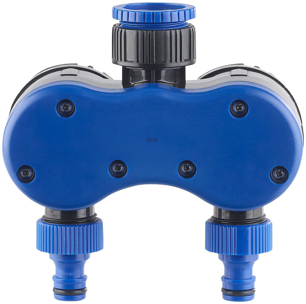 Royal Gardineer Wasser Timer: 2-Fach-Wasserverteiler mit mechanischer Bewässerungsuhr, bis 120 Min. (Wasser Timer Garten, Bewässerungsuhr, Automat)