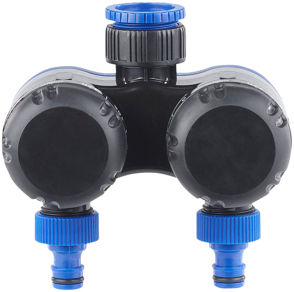 Royal Gardineer Wasser Timer: 2-Fach-Wasserverteiler mit mechanischer Bewässerungsuhr, bis 120 Min. (Wasser Timer Garten, Bewässerungsuhr, Automat)
