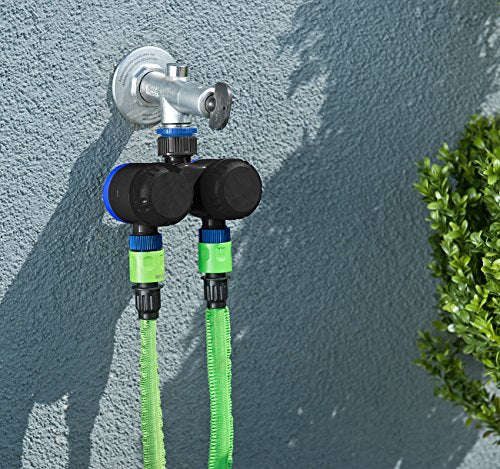 Royal Gardineer Wasser Timer: 2-Fach-Wasserverteiler mit mechanischer Bewässerungsuhr, bis 120 Min. (Wasser Timer Garten, Bewässerungsuhr, Automat)