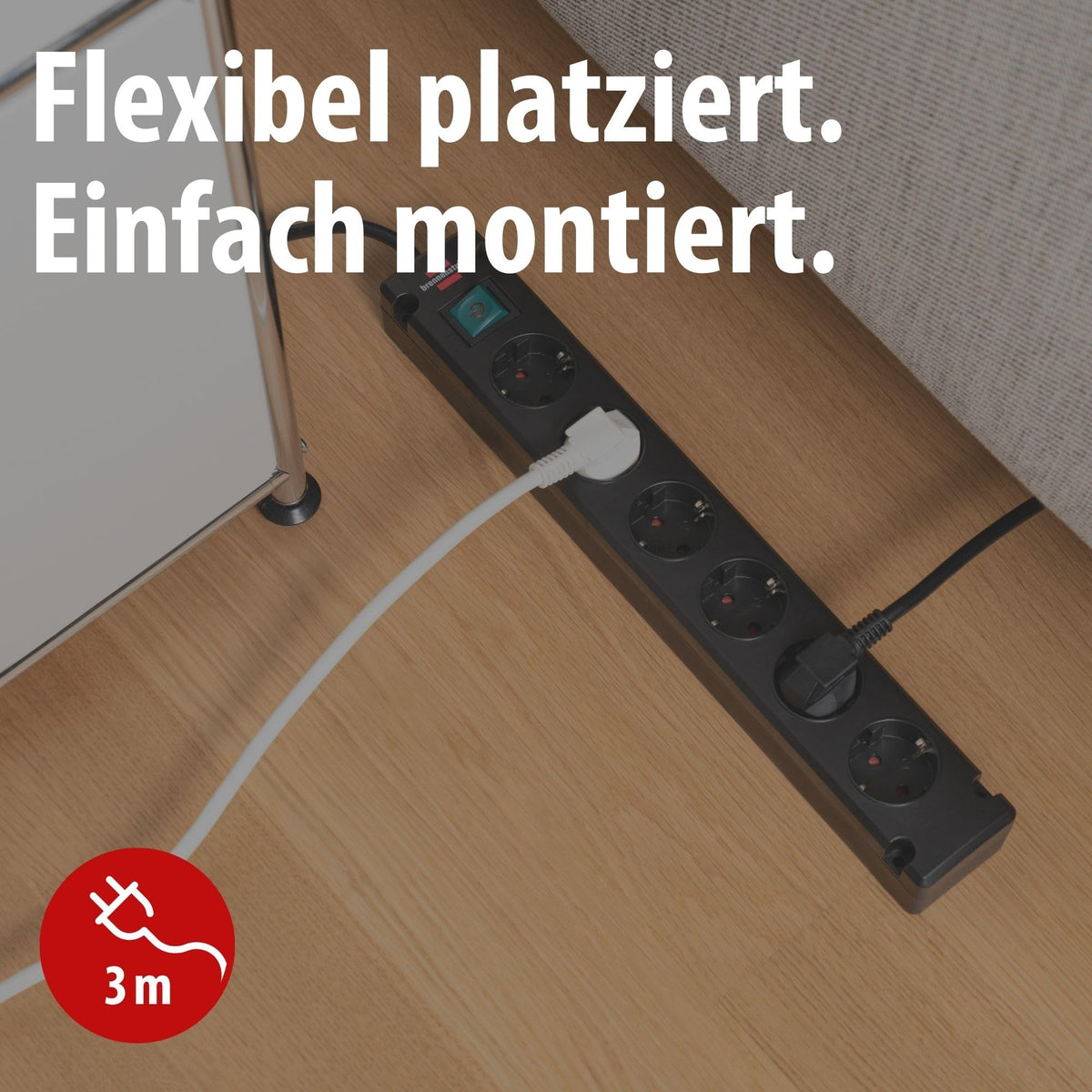 Brennenstuhl Bremounta Steckdosenleiste 6-Fach mit Schalter