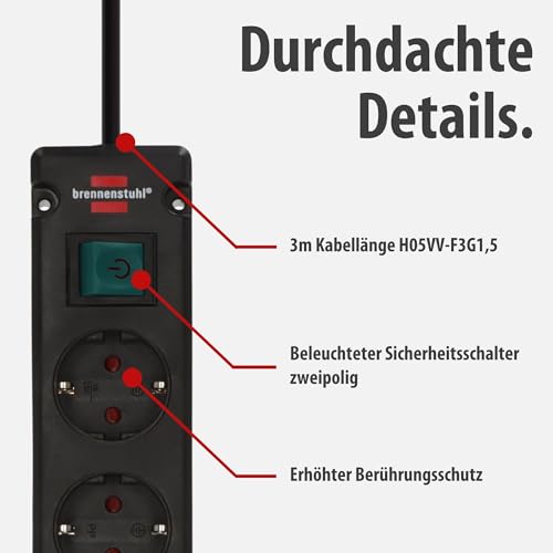 Brennenstuhl Bremounta Steckdosenleiste 6-Fach mit Schalter