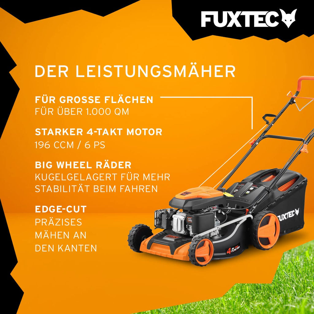 FUXTEC Benzin Rasenmäher FX-RM5196 • 196 CCM 4-Takt • 51 cm Schnittbreite