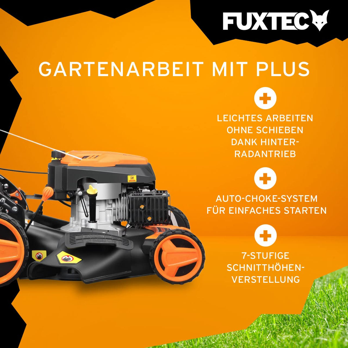 FUXTEC Benzin Rasenmäher FX-RM5196 • 196 CCM 4-Takt • 51 cm Schnittbreite