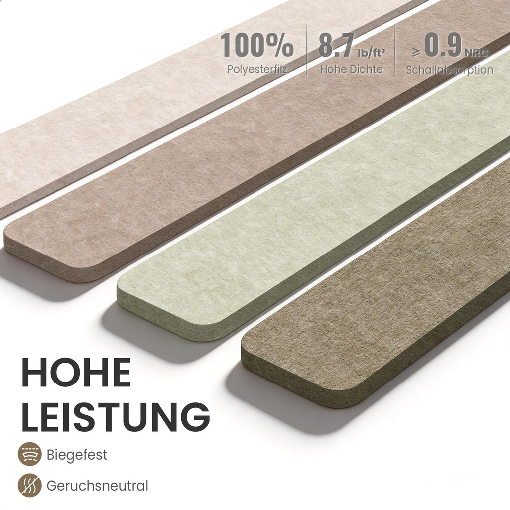 Filz Pinnwand Selbstklebend mit 40 Pinnnadeln, 8 Stück Pinnwand Bar Streifen Filzboard Memotafeln Fotos Filzplatte Bulletin Board Wanddekoration für Zuhause, Büro (Salbei-Mischung, 8 Pack)
