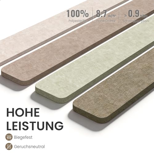 Filz Pinnwand Selbstklebend mit 40 Pinnnadeln, 8 Stück Pinnwand Bar Streifen Filzboard Memotafeln Fotos Filzplatte Bulletin Board Wanddekoration für Zuhause, Büro (Salbei-Mischung, 8 Pack)