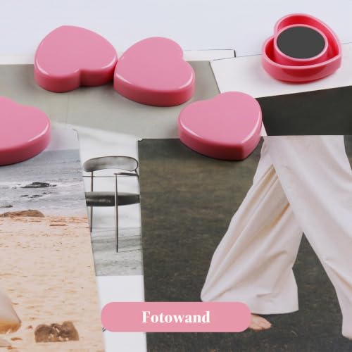 20 Stück Magnete für Magnettafel, Mini Magnete Klein Herz Starke Magnete für Whiteboard & Kühlschrank, Rosa Magneten Flach, Dekorative Kühlschrankmagnete, Tafelmagnete für Pinnwand Büro Basteln