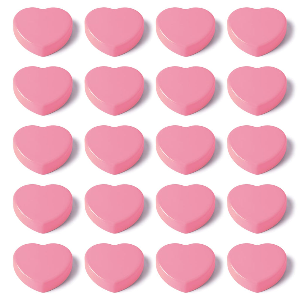 20 Stück Magnete für Magnettafel, Mini Magnete Klein Herz Starke Magnete für Whiteboard & Kühlschrank, Rosa Magneten Flach, Dekorative Kühlschrankmagnete, Tafelmagnete für Pinnwand Büro Basteln