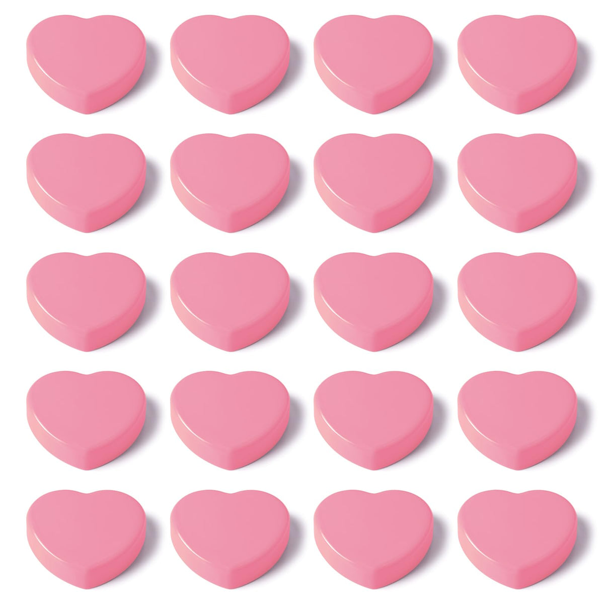 20 Stück Magnete für Magnettafel, Mini Magnete Klein Herz Starke Magnete für Whiteboard & Kühlschrank, Rosa Magneten Flach, Dekorative Kühlschrankmagnete, Tafelmagnete für Pinnwand Büro Basteln