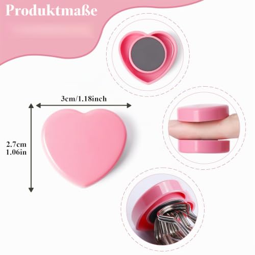 20 Stück Magnete für Magnettafel, Mini Magnete Klein Herz Starke Magnete für Whiteboard & Kühlschrank, Rosa Magneten Flach, Dekorative Kühlschrankmagnete, Tafelmagnete für Pinnwand Büro Basteln