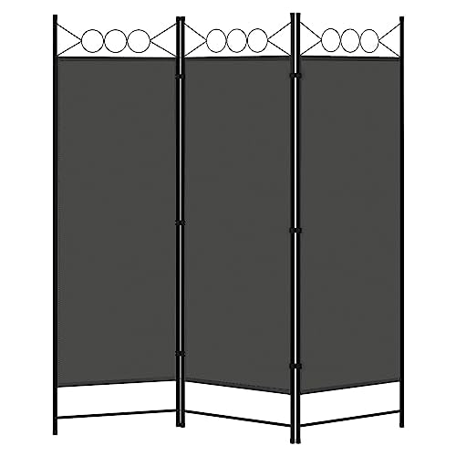 WOLTU Paravent Raumteiler 3 Teilig klappbar, Dunkelgrau 167 x 172 cm