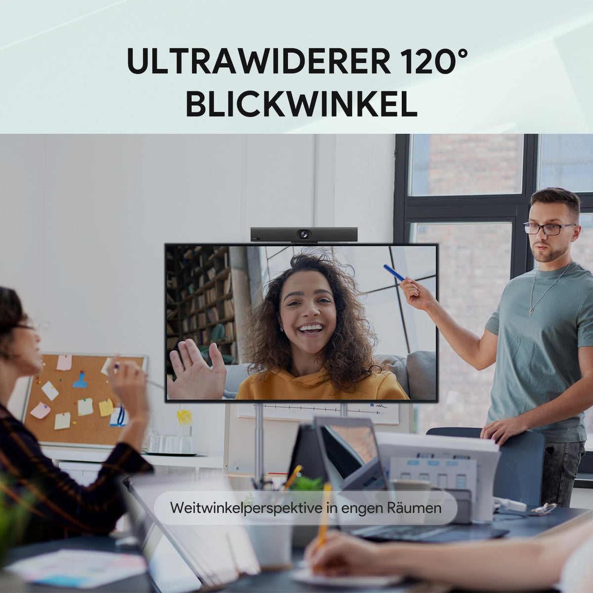 Yealink UVC40 E2 4K USB Video Conference Camera Teams Zoom Kompatibilität 120° Webcam Auto Framing Speaker Tracking mit 8 Mikrofonen All-in-one Audio- und Videokonferenzsystem für Konferenzräume