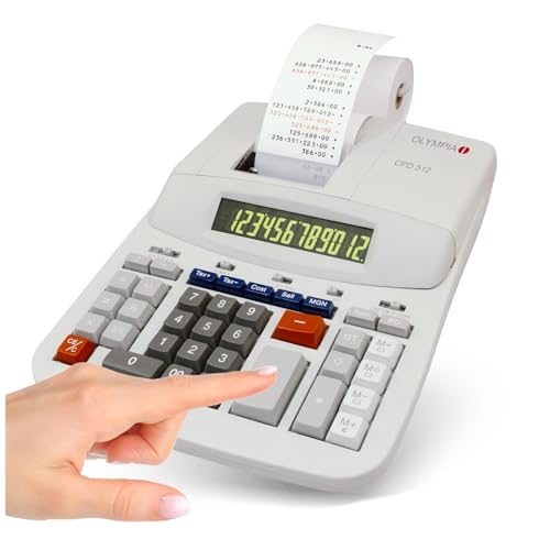 Olympia CPD 512 Tischrechner druckend, 12- stellige, grün/rote LCD- Anzeige, 210 x 295 x 67 mm