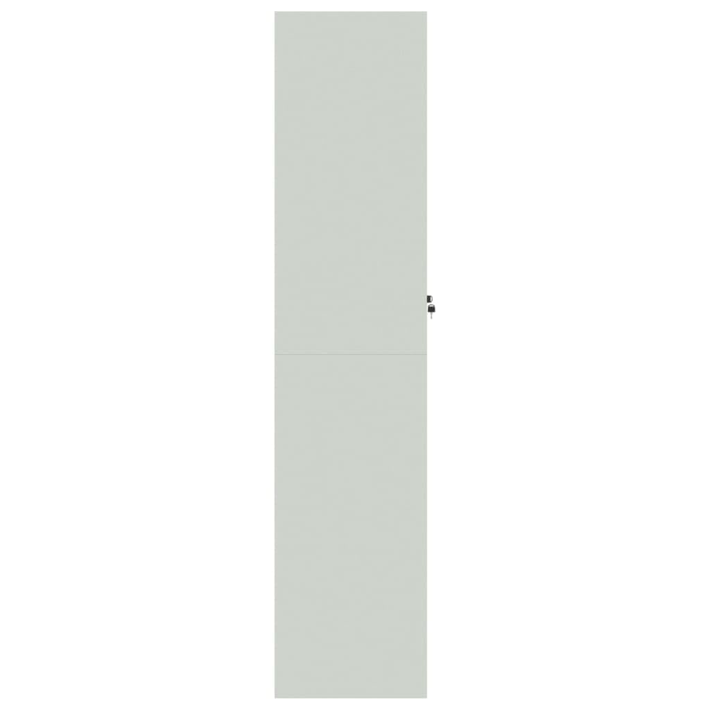Aktenschrank Hellgrau aus pulverbeschichtetem Stahl 90x40x180 cm mit 4 Einlegeböden abschließbar Büroschrank für Archivierung und Ordnung im Büro, Homeoffice, Arbeitszimmer