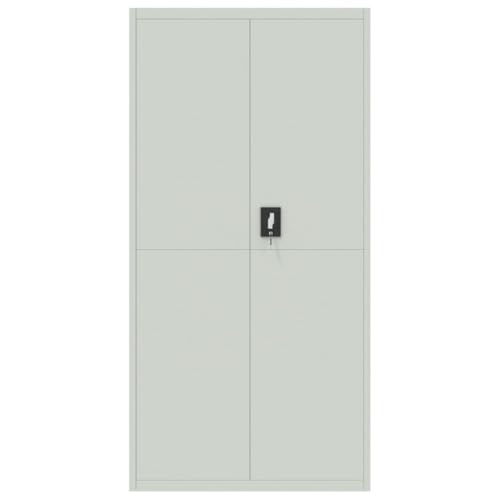 Aktenschrank Hellgrau aus pulverbeschichtetem Stahl 90x40x180 cm mit 4 Einlegeböden abschließbar Büroschrank für Archivierung und Ordnung im Büro, Homeoffice, Arbeitszimmer