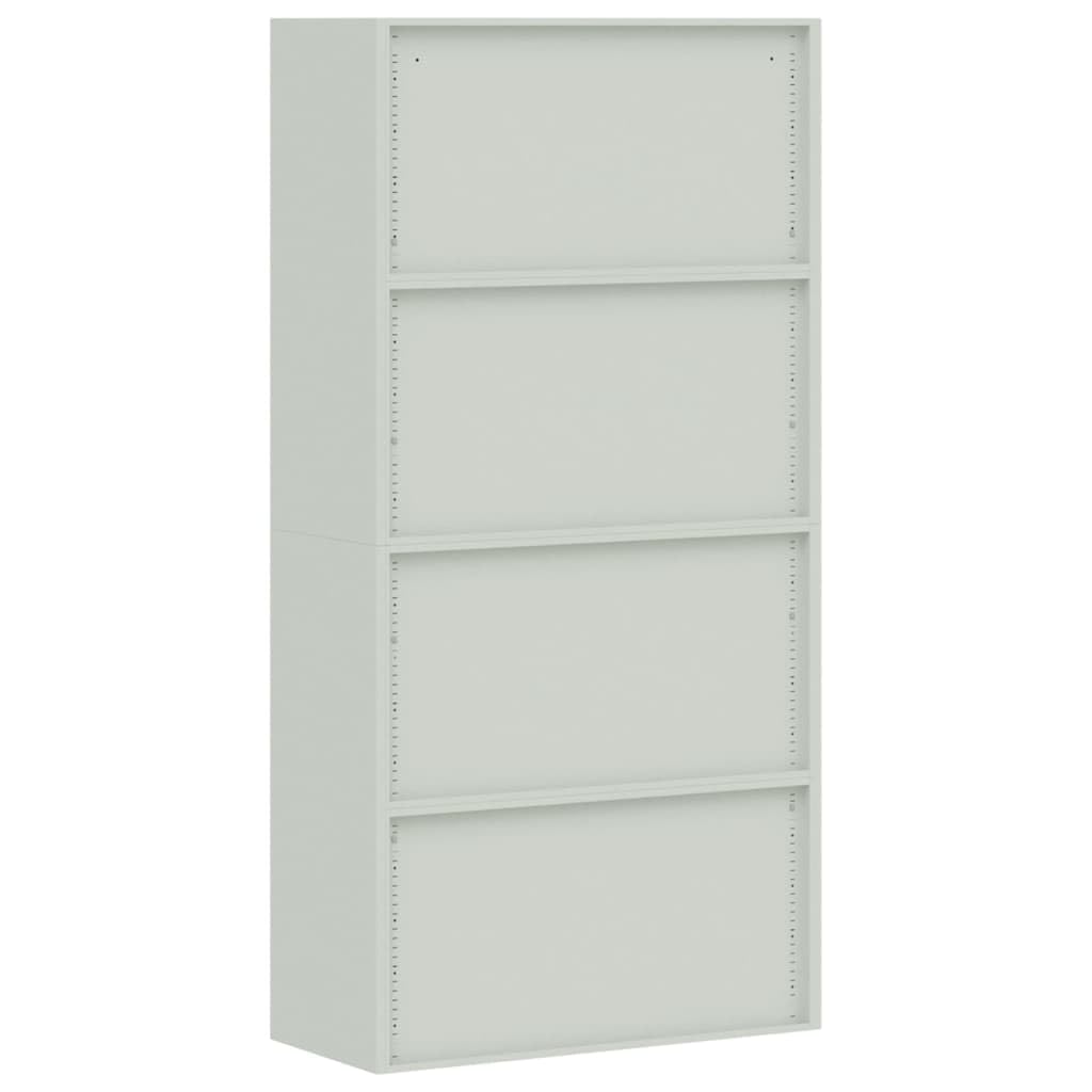 Aktenschrank Hellgrau aus pulverbeschichtetem Stahl 90x40x180 cm mit 4 Einlegeböden abschließbar Büroschrank für Archivierung und Ordnung im Büro, Homeoffice, Arbeitszimmer
