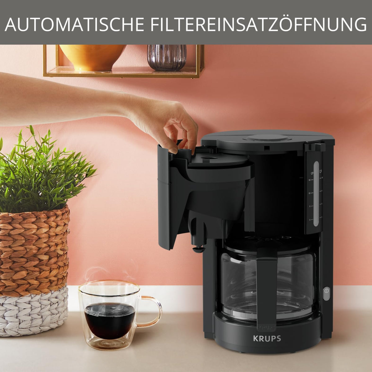 KRUPS ProAroma Filterkaffeemaschine mit Glaskanne, 1,25L Füllmenge