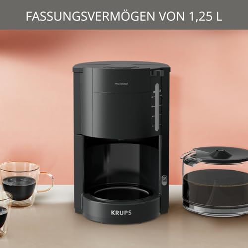 KRUPS ProAroma Filterkaffeemaschine mit Glaskanne, 1,25L Füllmenge