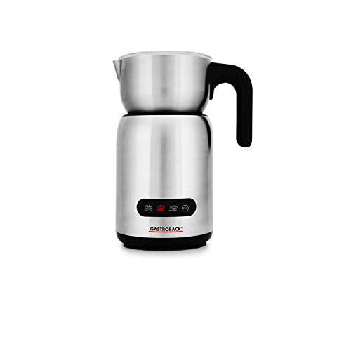 GASTROBACK Design Milk and Chocolate Advanced, 650 Watt Induktion-Milchaufschäumer für 1 Liter Milchschaum, heiße Schokolade, Milchaufschäumer elektrisch, schwarz/Silver