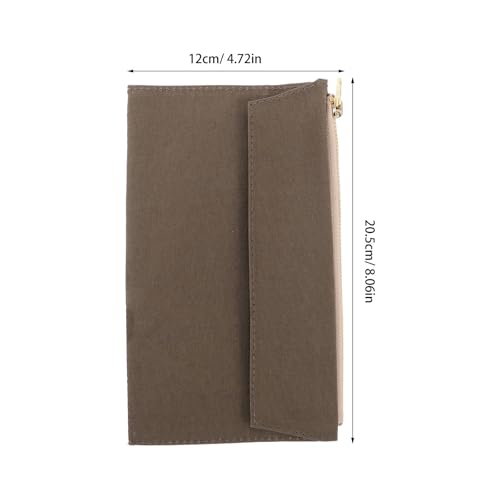 PATKAW Canvas Reißverschlusstasche für Reiseplaner, Aufbewahrungshülle für Notizbücher, multiple compartments, secure zipper design, office and journaling, Olivgrün