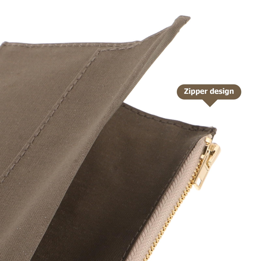 PATKAW Canvas Reißverschlusstasche für Reiseplaner, Aufbewahrungshülle für Notizbücher, multiple compartments, secure zipper design, office and journaling, Olivgrün
