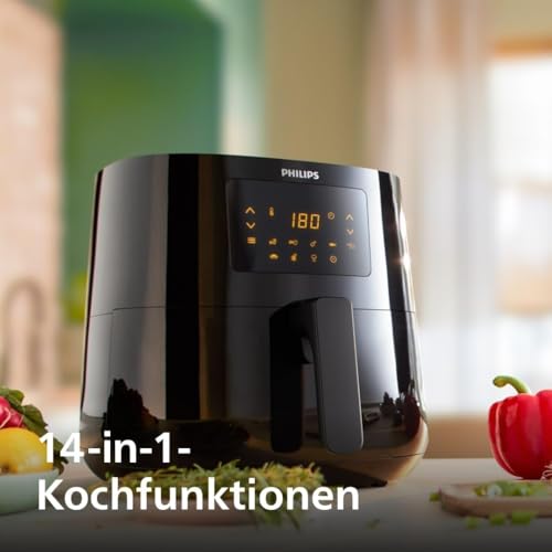 Philips Essential Airfryer Heißluftfritteuse XL, Schwarz, 6,2 L