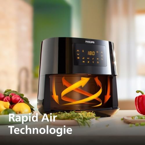Philips Essential Airfryer Heißluftfritteuse XL, Schwarz, 6,2 L