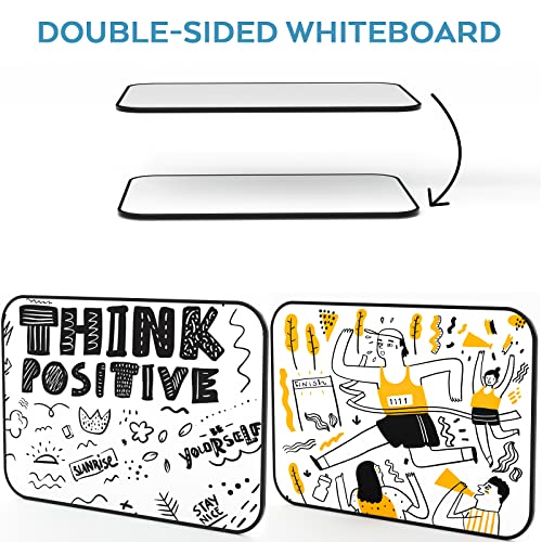 Nicpro A4 Klein Magnetisches Whiteboard, Mini Trocken abwischbar Magnettafel Doppelseitiges mit 8 Bunte Stifte Schwamm für Kinder, Schüler, Klassenzimmer, Schulmaterial, Lernen, Schreiben(21 x 30 cm)