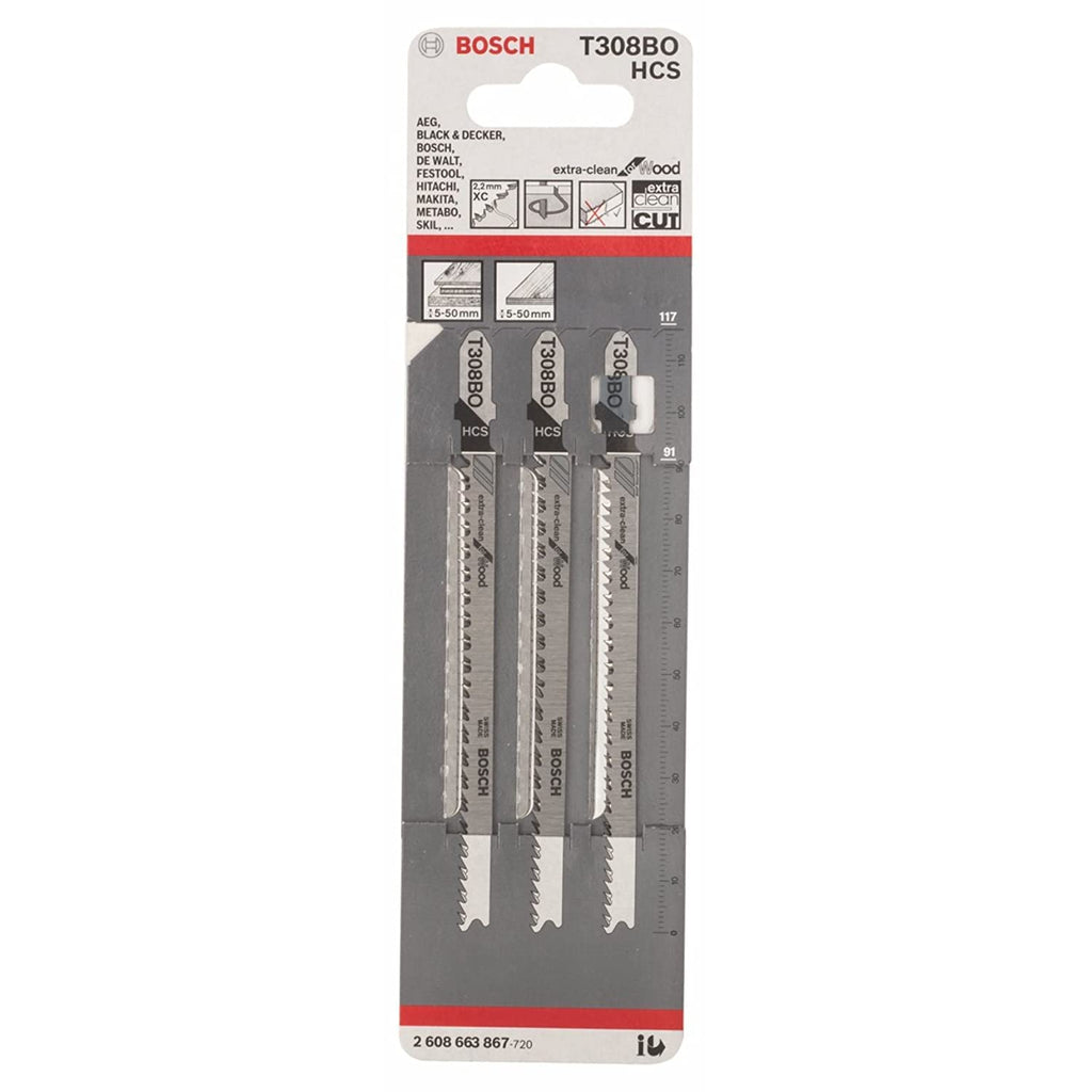 Bosch Accessories Professional 2608663867 Stichsägeblatt 3 Stichsägeblätter T 308 BO