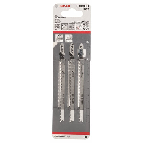 Bosch Accessories Professional 2608663867 Stichsägeblatt 3 Stichsägeblätter T 308 BO