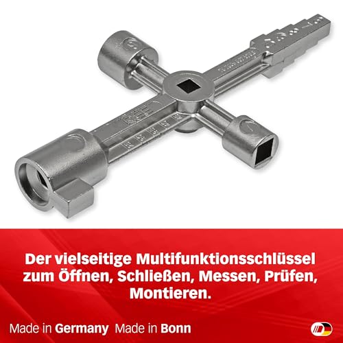 Multipick Universalschlüssel Set [magnetische Aufsätze] Schaltschrankschlüssel - Multifunktionsschlüssel Mini- 10 Profile inkl. Adapter - Universal Vierkantschlüssel - 3 Kant Schlüssel