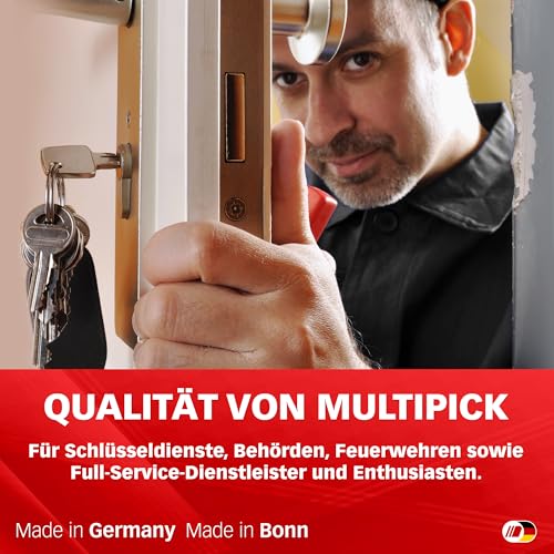 Multipick Universalschlüssel Set [magnetische Aufsätze] Schaltschrankschlüssel - Multifunktionsschlüssel Mini- 10 Profile inkl. Adapter - Universal Vierkantschlüssel - 3 Kant Schlüssel