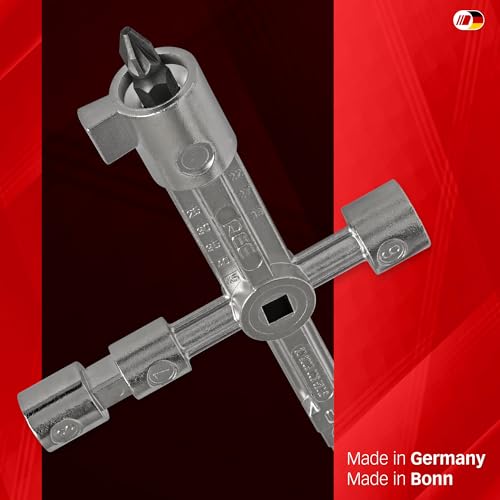 Multipick Universalschlüssel Set [magnetische Aufsätze] Schaltschrankschlüssel - Multifunktionsschlüssel Mini- 10 Profile inkl. Adapter - Universal Vierkantschlüssel - 3 Kant Schlüssel