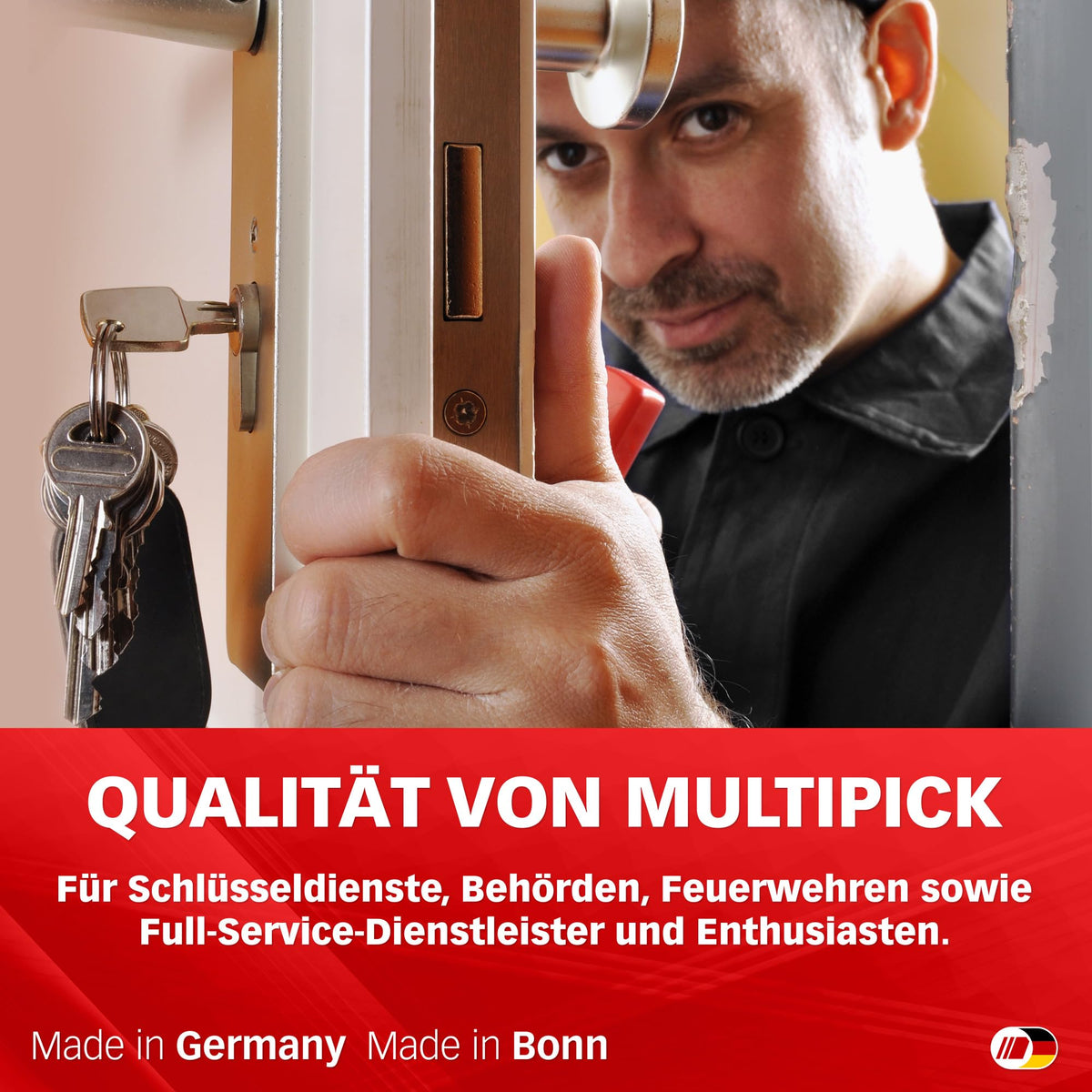 Multipick Universalschlüssel Set [magnetische Aufsätze] Schaltschrankschlüssel - Multifunktionsschlüssel Mini- 10 Profile inkl. Adapter - Universal Vierkantschlüssel - 3 Kant Schlüssel