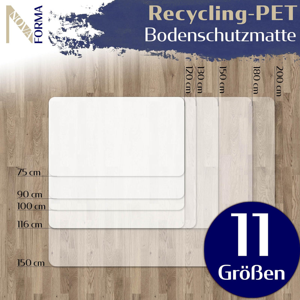 Bodenschutzmatte aus PET für Hartböden - transparent 120x150 cm